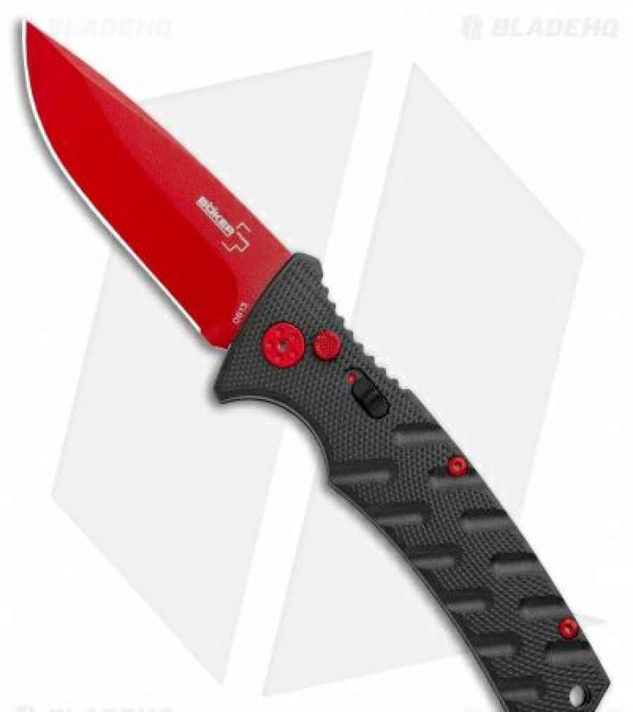 Knives Boker  | Boker Black Widow Strike Drop Point Automatic Knife Black (3.25″ Red D2) Shoping