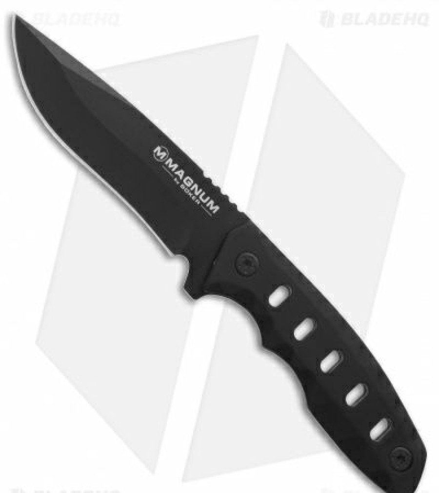 Fixed Blade Knives Boker  | Boker Magnum Oblong Hole Fixed Blade Knife Black Neoprene (3.3″ Black) 02Ry689 Outlet Sale